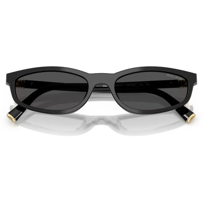 MIU MIU A06 16K08Z 54 Black Grey lens sunglass culture oval irregular shape sunnies store coomera gold