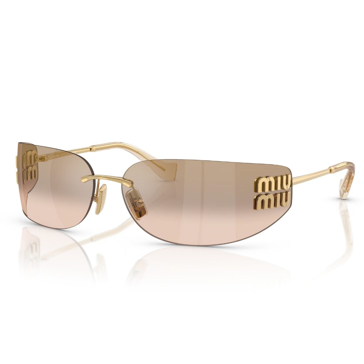 MIU MIU A51S 5AK20P 75 frameless wray sunglass culture coomera on trend 2026 light lens sunglass gold women hot right now