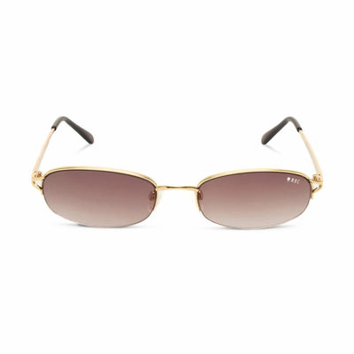 NEO GRAD BROWN 642A25 ROC gold metal sunglass culture coomera sunnies front y2k