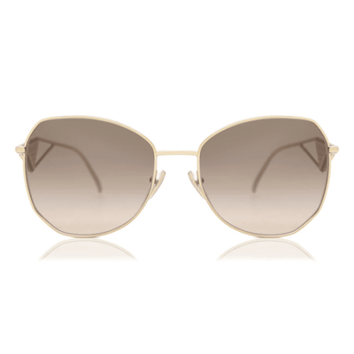 PRADA 57YS ZVN3D0 57 PALE GOLD geometric butterfly metal frame light brown gold sunglass culture symbole