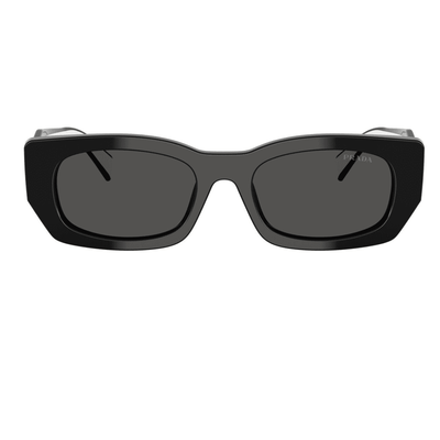 8056262397718 PRADA B05S 09Q082 53 black white geometric rectangle womens sunglass culture front