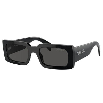 PRADA A07S BLACK GREY RECTANGLE ACETATE SUNGLASS CULTURE SIDE