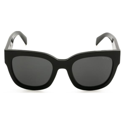 Black sunglasses with dark lenses on a white background