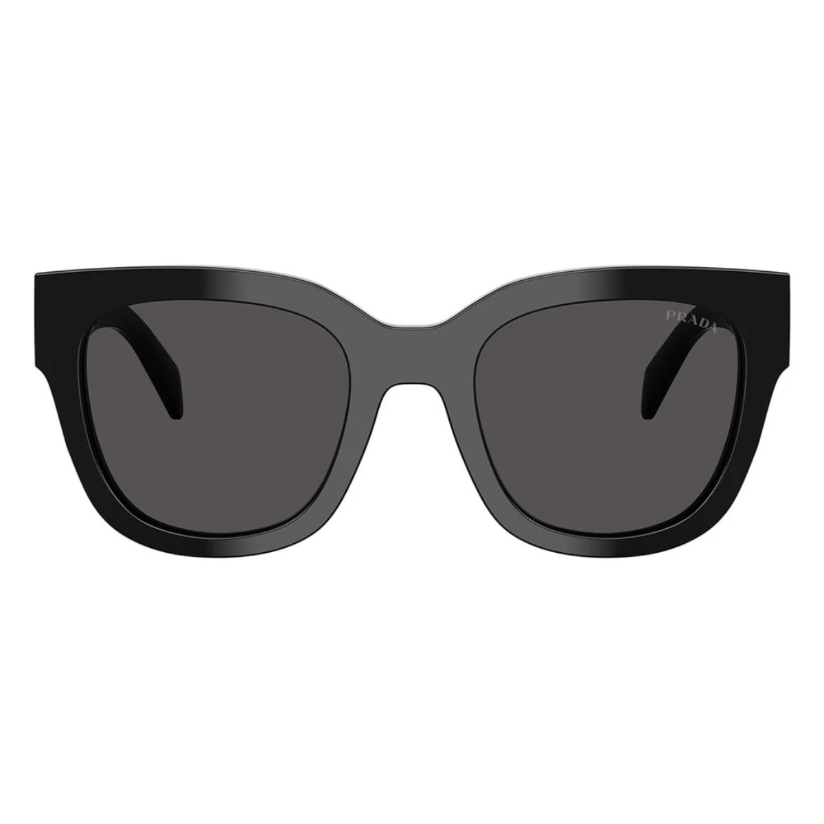 Black Prada sunglasses with dark lenses on a white background