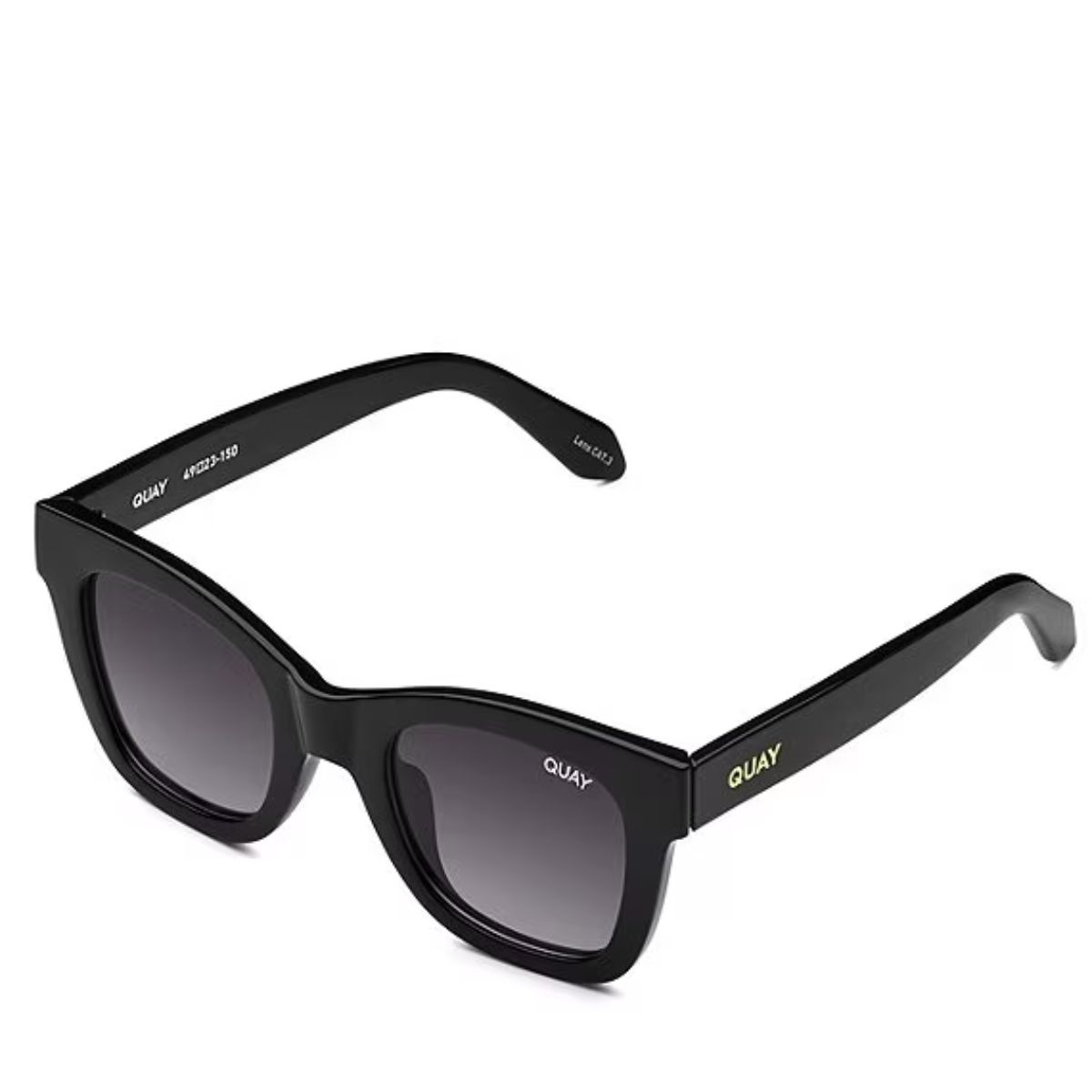 QUAY AFTER HOURS BLACK SMOKE POLARISED WOMENS SQUARE CATEYE SUNGLASS CULTURE SIDE