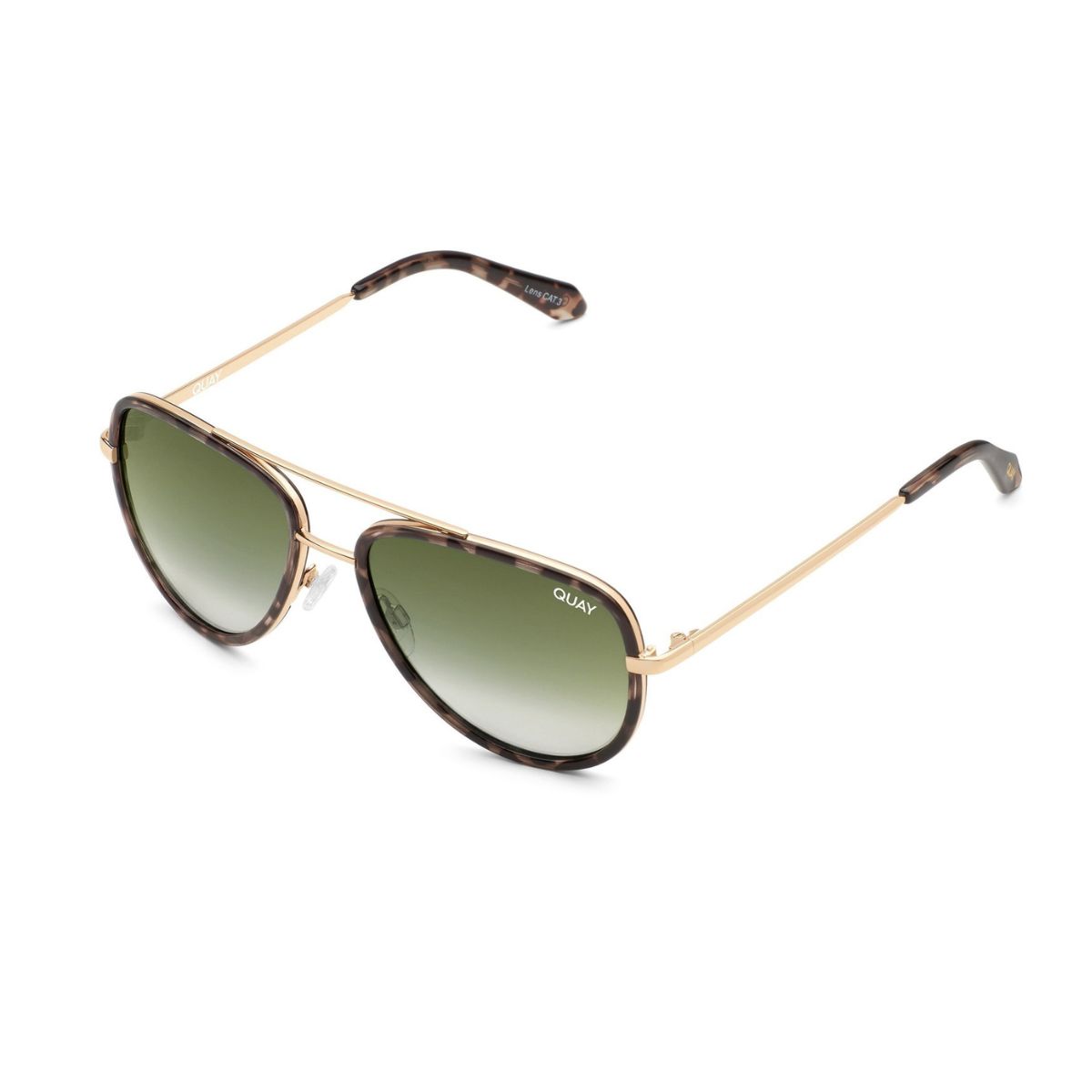 QUAY ALL IN MINI MILK CAMO GREEN unisex aviator SUnglass Culture Side