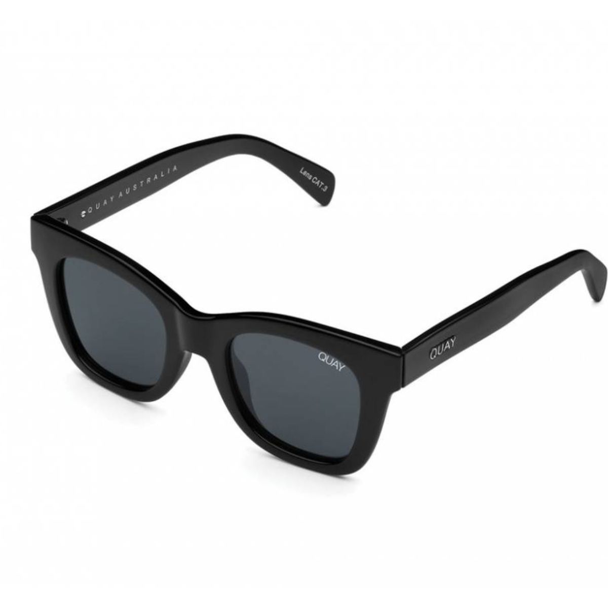Quay After Hours Black Shiny Smoke Polarised Sunglass Culture Side