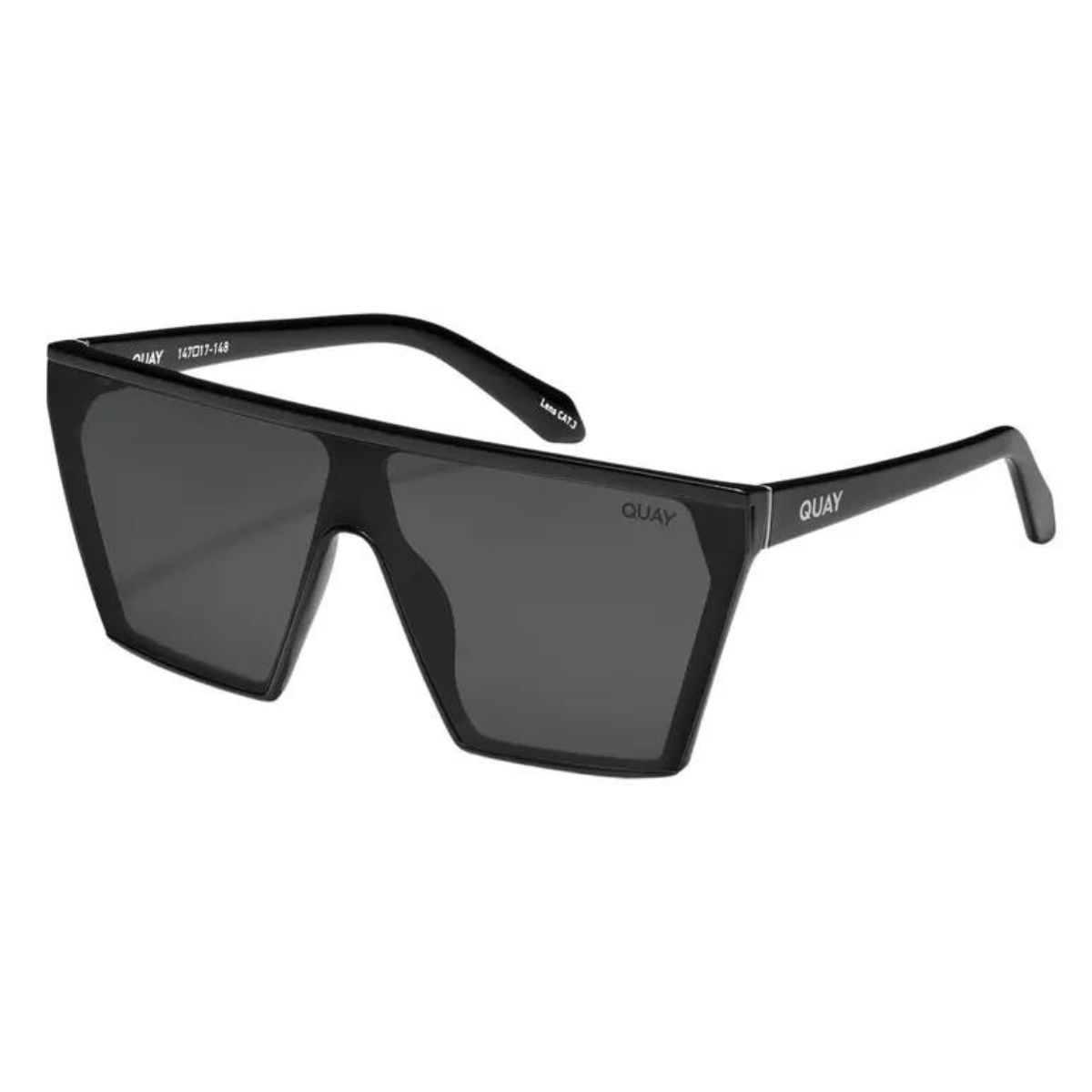 Quay Spotlight Matte Black Polarised Unisex Shield Sunglass Culture Side