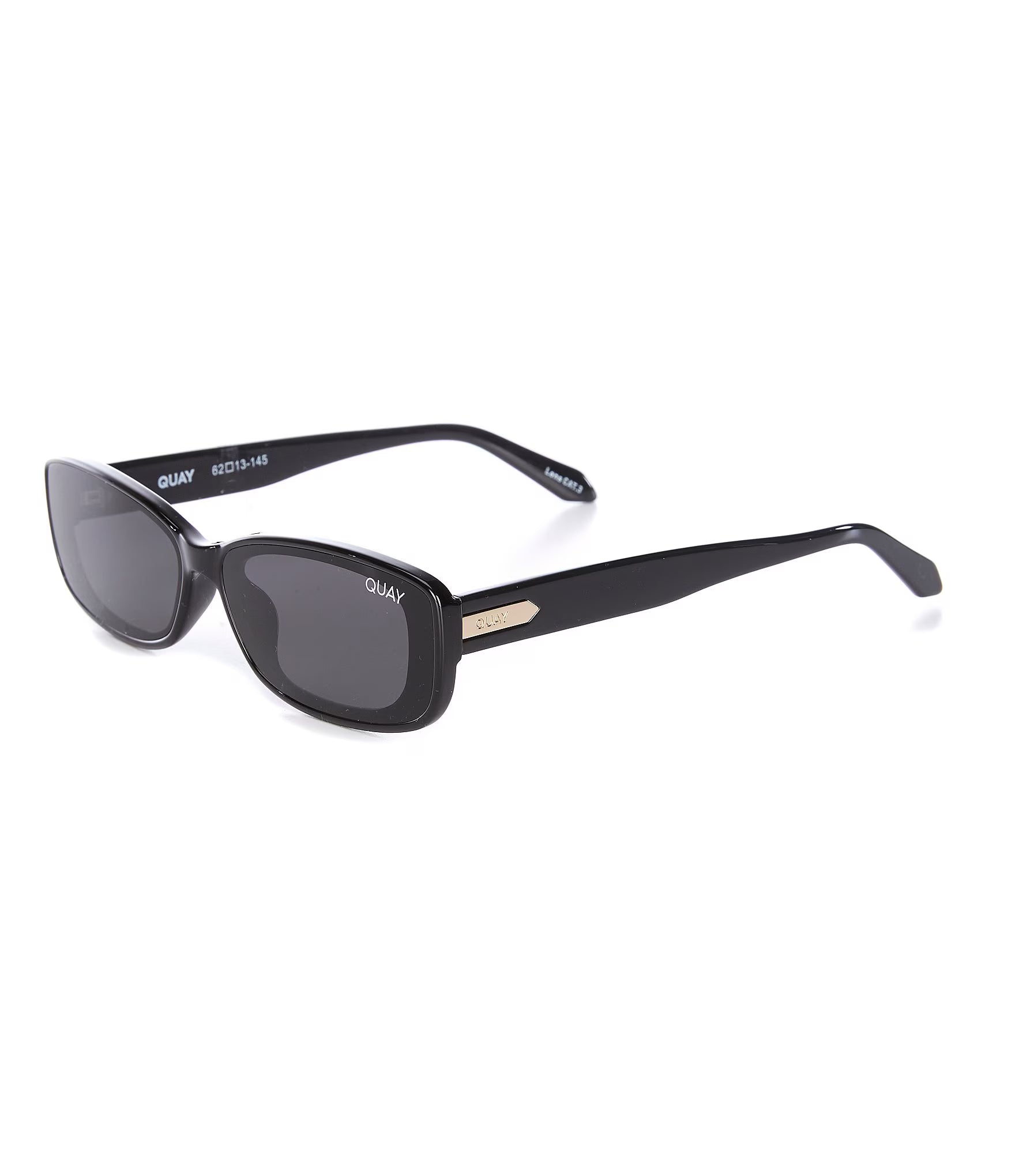 Quay Vibe Check Black Smoke Polarised Rectangle Sunglass Culture Side