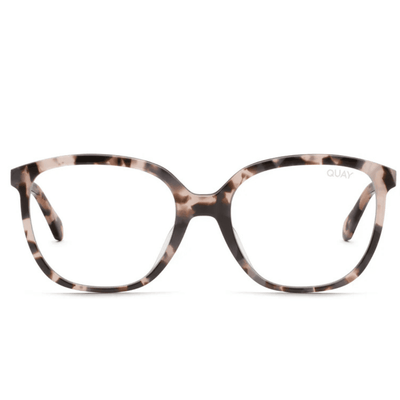 Quay call me milky tort blue light blocker rounded square large shape womens blue light blocking device glasses sunnglass culture front view