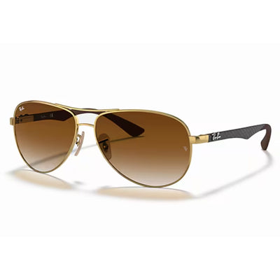 RAYBAN RB8313 001 51 CARBON F GOLD GRADIENT BROWN AVIATOR METAL FRAME UNISEX