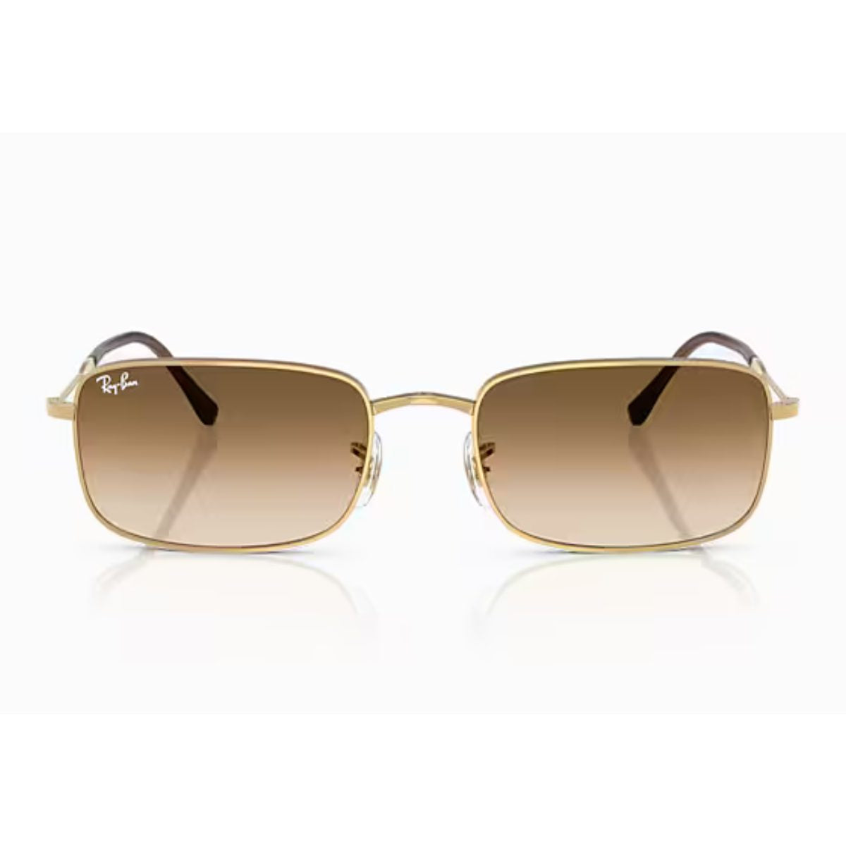 RB 3746 001 51 56 ray ban metal rectangle gold brown fade gradient glass sunglass culture coomera non polarised