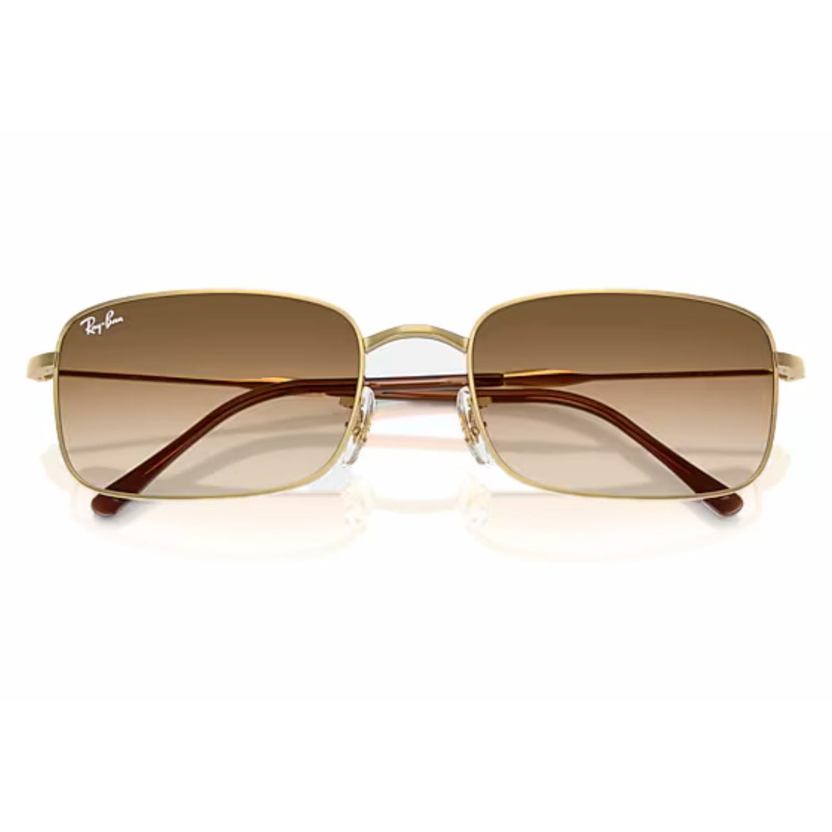 RB 3746 001 51 56 ray ban metal rectangle gold brown fade gradient glass sunglass culture coomera sunnies