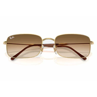 RB 3746 001 51 56 ray ban metal rectangle gold brown fade gradient glass sunglass culture coomera sunnies