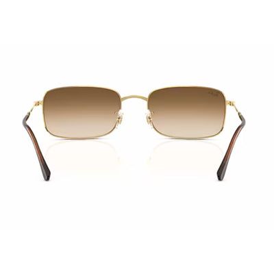 RB 3746 001 51 56 ray ban metal rectangle gold brown fade gradient glass sunglass culture coomera tort temple tips