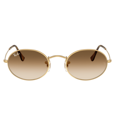 RB3547 001 51 51 GOLD BROWN FADE oval metal sunglass culture