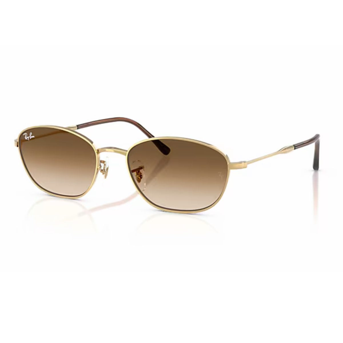 RB3749 001 51 55 ray ban gold gradient oval irregular metal frame Sunglass Culture Luxury sunnies store online gold coast Coomera side temple