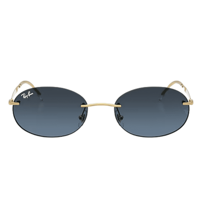 RB3767 001 4C 54 GOLD blue gradient grey gold metal frameless rimless sunglass culture store coomera sunnies online font
