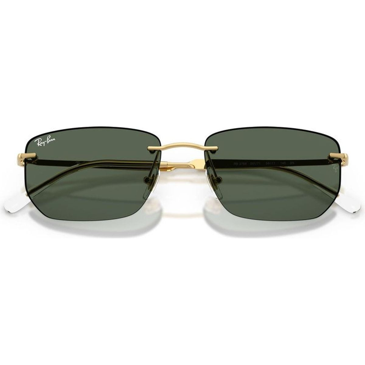 RB3768 001 71 56 green gold rimless sunglass culture slim coomera rayban metal arms legs temples