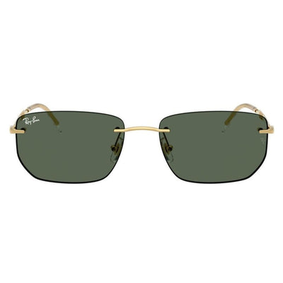 RB3768 001 71 56 green gold rimless sunglass culture slim rectangle coomera rayban