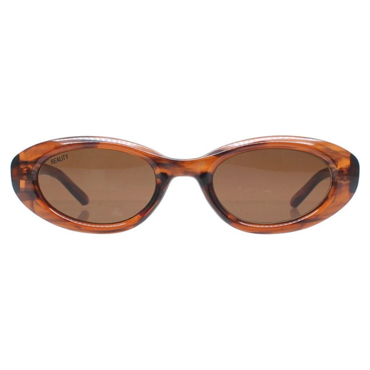 REALITY ARBELLA bark brown sunglass culture coomera front oval sunnies