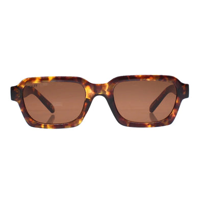 REALITY FITZROVIA turtle brown rectangle bold unisex sunglass culture front