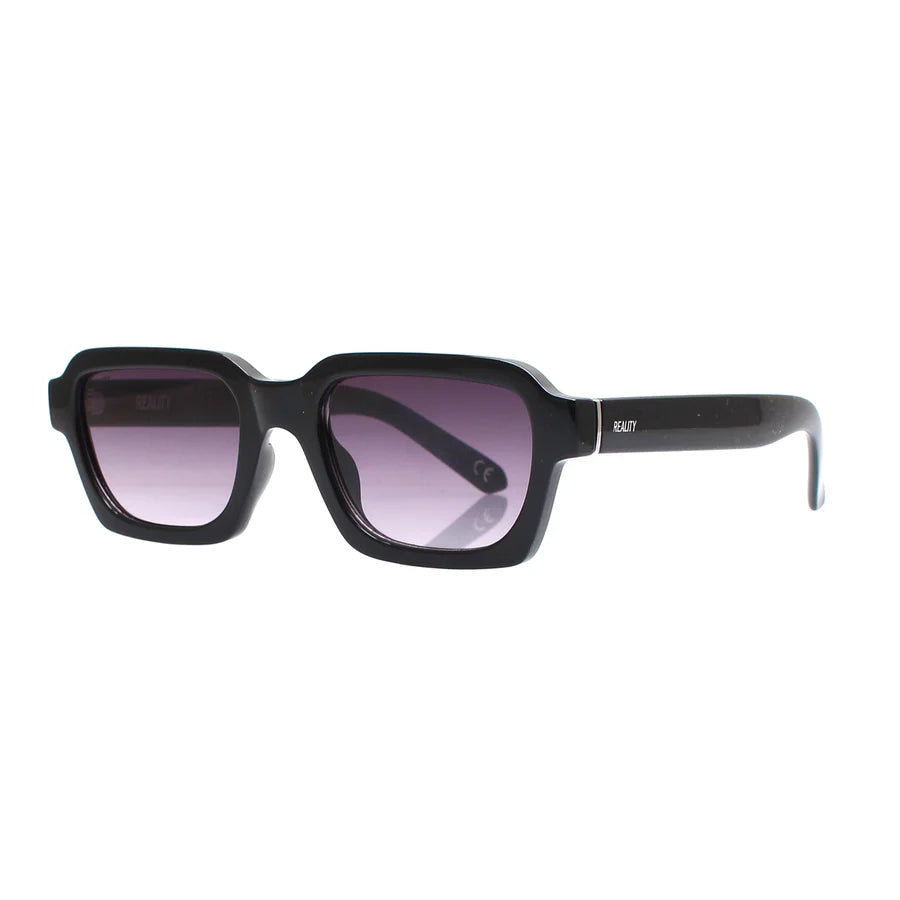 REALITY FITZROVIAblack dusk rectangle bold unisex sunglass culture side