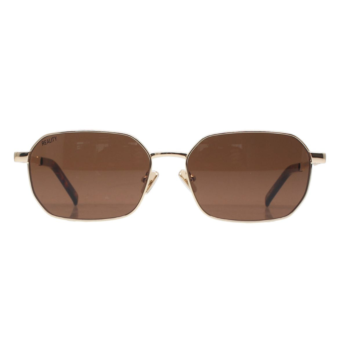 REALITY LIMELIGHT GOLD BROWN rectangle metal sunglass culture coomera