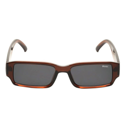 ROC 910A25 BRAT BROWN SMOKE rectangle sunglass culture side coomera front