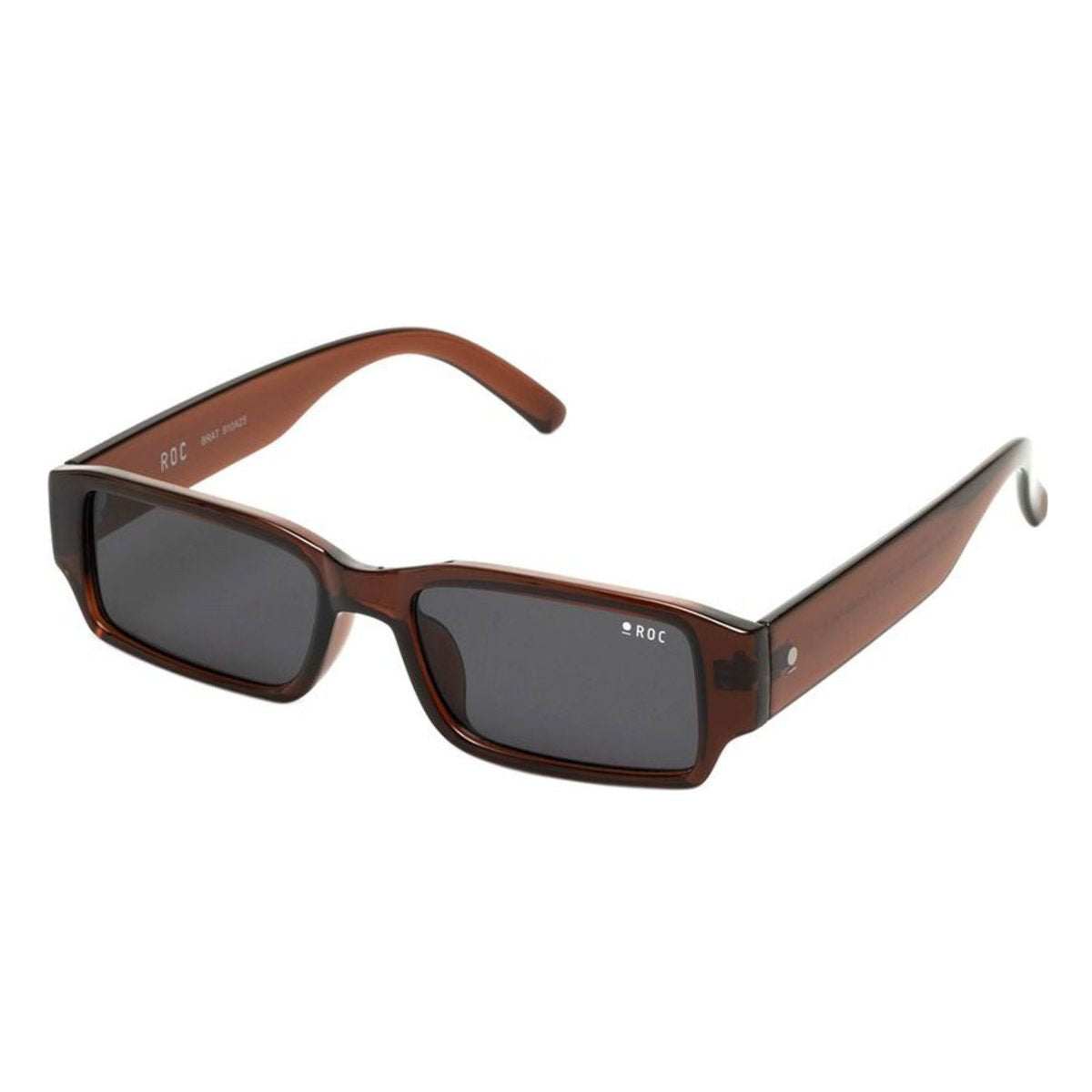 ROC 910A25 BRAT BROWN SMOKE rectangle sunglass culture side coomera