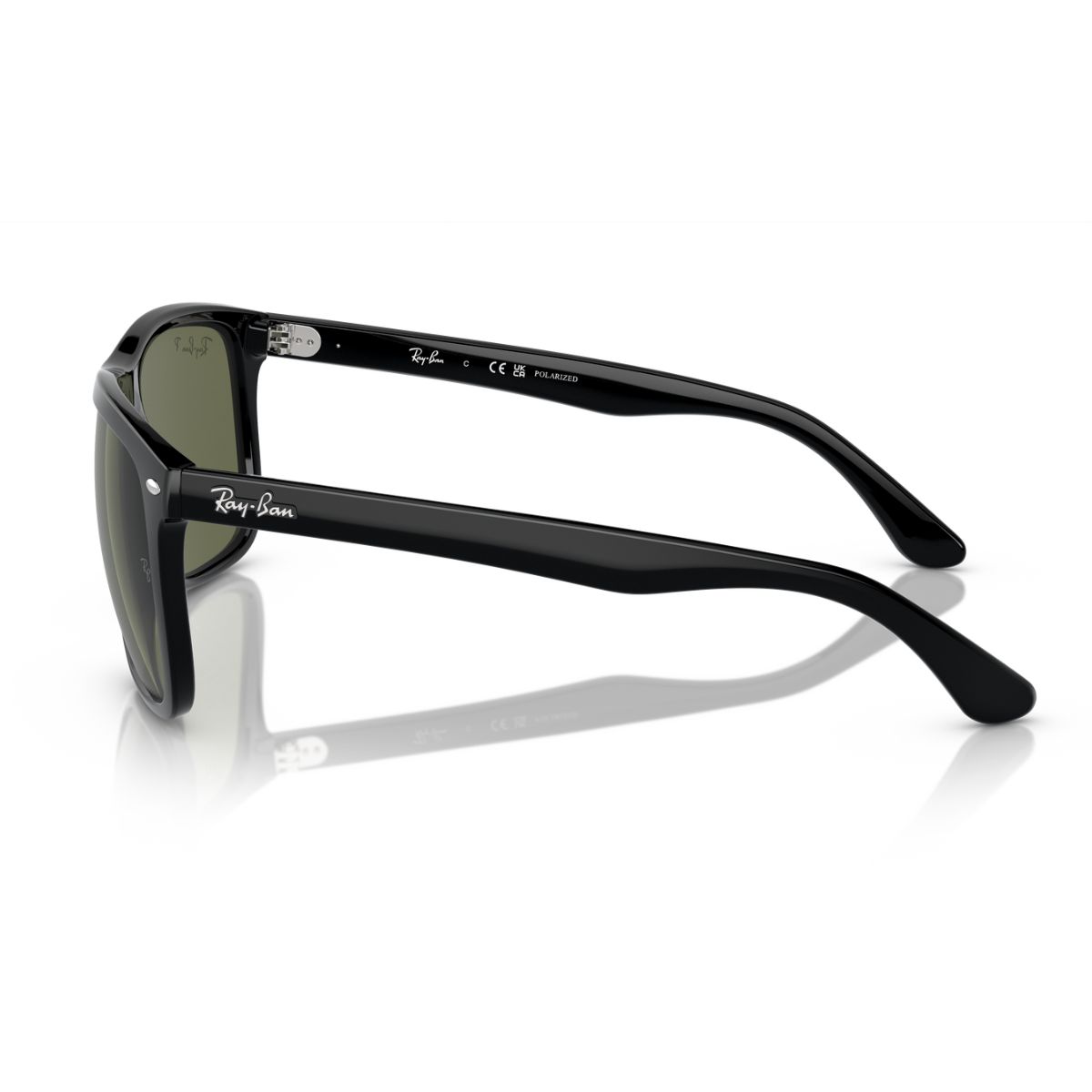 Ray-Ban 4547 601 58 60 Boyfriend Polarised Black Green Sunglass Culture Temple
