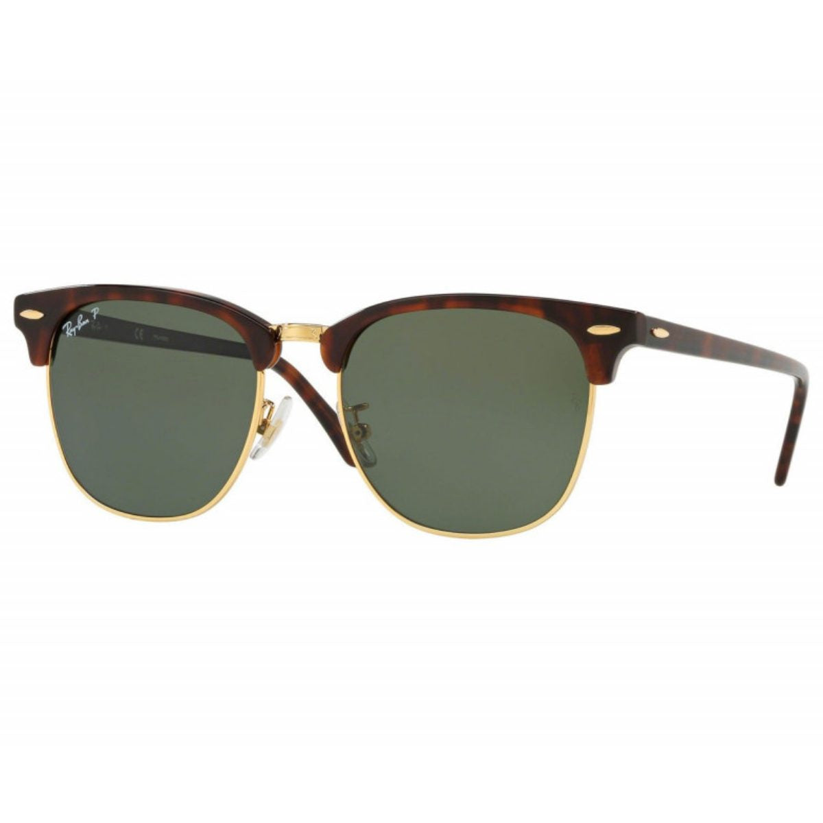 Ray-Ban RB3016F 990 58 55 Tort Green Polarised Large Clubmaster