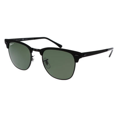 Ray-Ban RB3716 Clubmaster 186 58 51 Black Green Polarised matte unisex small sunglass culture