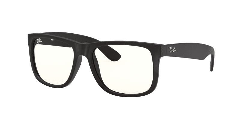 Ray-Ban RB4165 622/5X 55 Matte Black Rubber/Clear Blue Light Blocker Justin