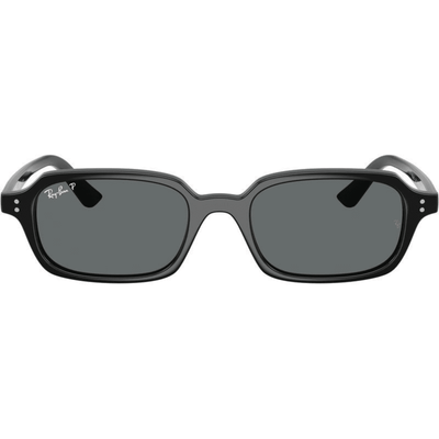 Ray-Ban RB4455 66778152 ZURI BLACK GREY POLARISED rectangle square slim fashion unisex sunglass culture front