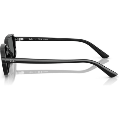 Ray-Ban RB4455 66778152 ZURI BLACK GREY POLARISED rectangle square slim fashion unisex sunglass culture side thin arms temples