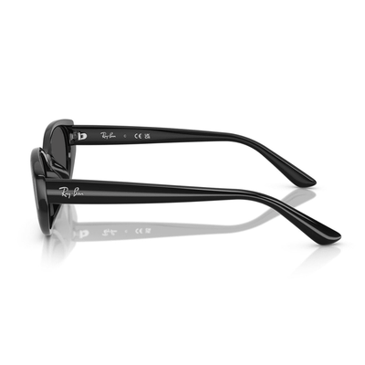 Ray-Ban RB4457D 667787 55 Black Grey category 3 oval low bridge fit womens sunglass culture side temple