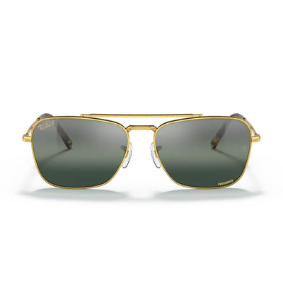 Ray-Ban RB3663 New Caravan 9196/G6 58 Gold Blue Glass Lens Polarised