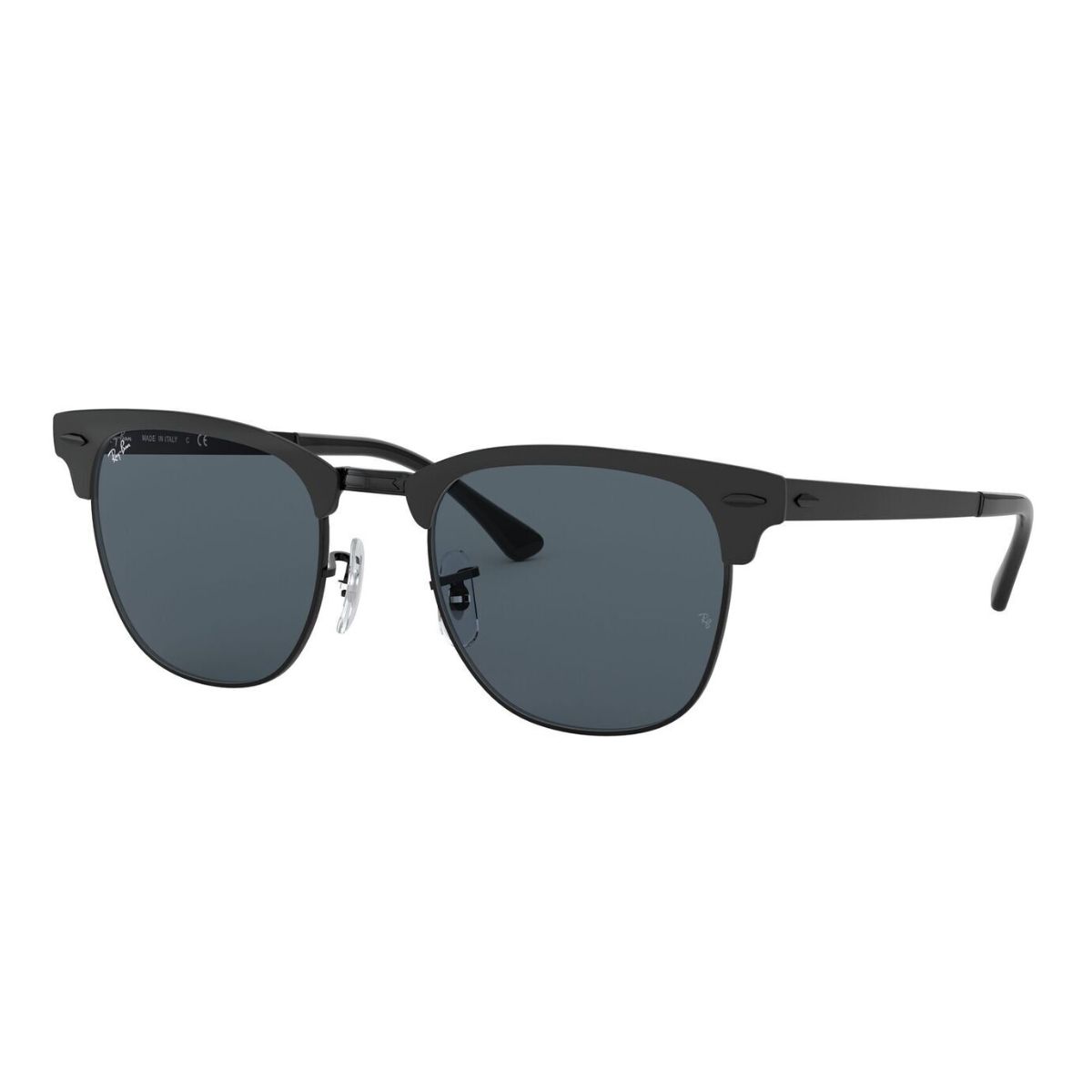 Ray-Ban RB3716 Clubmaster Metal 186/R5 51 Matte Black Blue Glass Lens