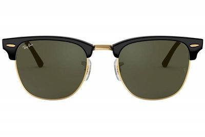 RayBan Clubmaster RB3016 W0365 51 black green square mens womens sunglass culture front