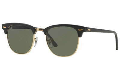 RayBan Clubmaster RB3016 W0365 51 black green square mens womens sunglass culture side
