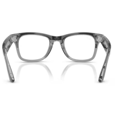 Rayban meta wayfarer 4012 gen 2 clear grey frame meta ai transition photochromic glasses inside look