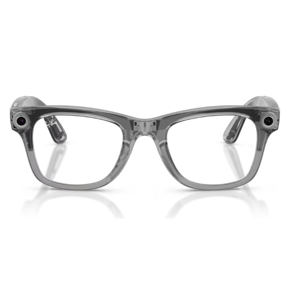 Rayban meta wayfarer 4012 gen 2 clear grey frame meta ai transition photochromic glasses side blue clear lens (2)
