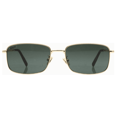 Reality Eyewear Texas Gold Dark Olive lens sunglass culture coomera sunnies store rectangle metal frame classic westfield