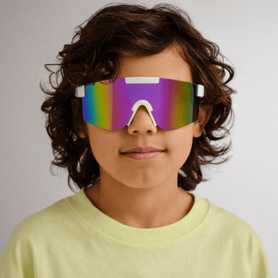 SOLARIZED TURBO SHIELD 2431119 WHITE mirror kids wrap unisex sunglass culture model