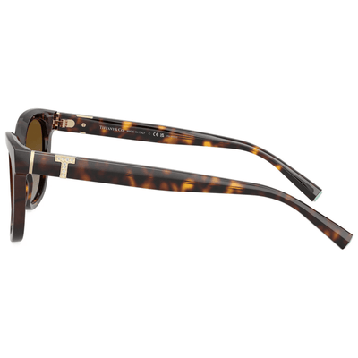 TIFFANY TF4237B 8015T5 55 POLAR HAVANA diamonte t logo arm brown sunglass culture side arms tiffany blue arm tips iconic