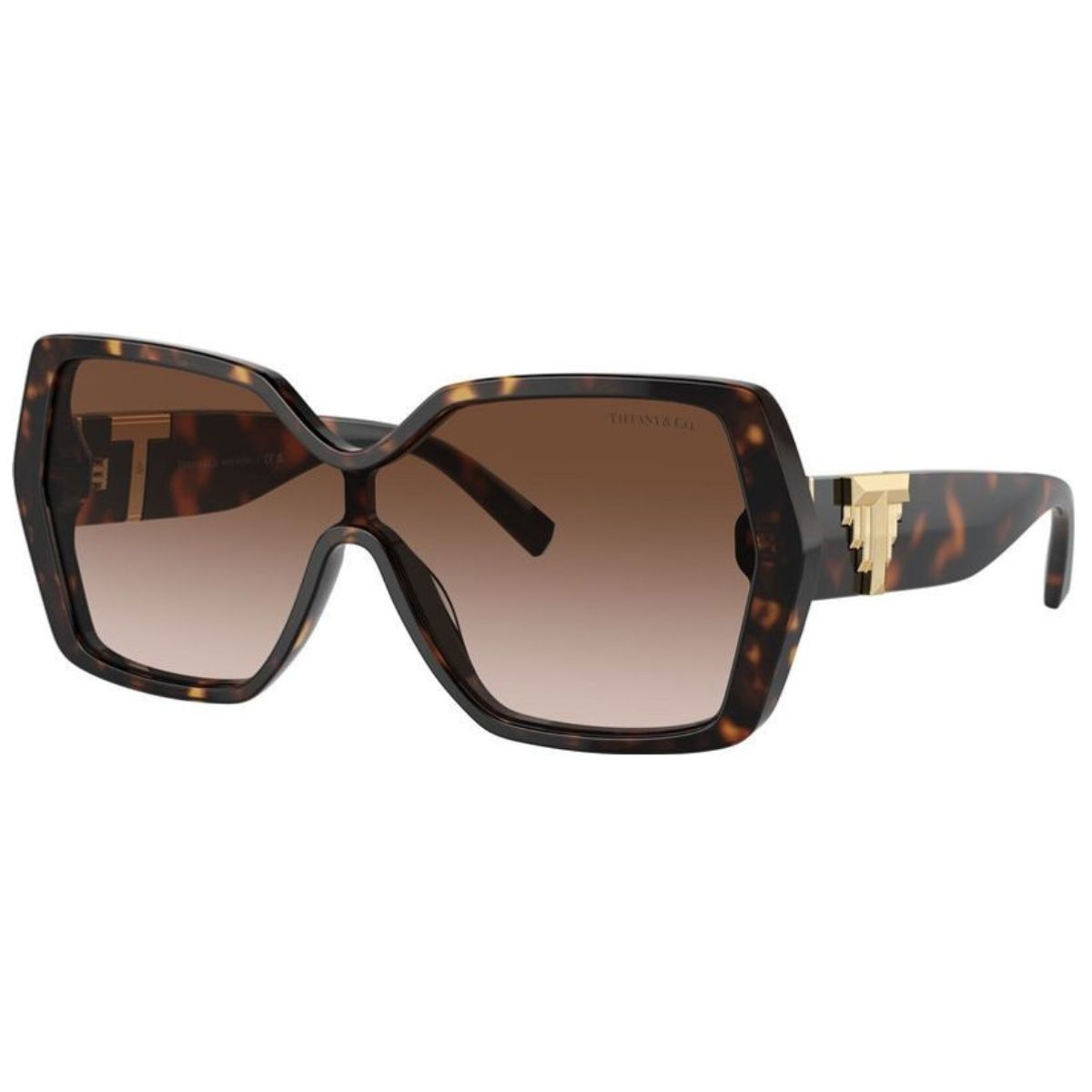 Tiffany and Co 4219 Brown Havana Womens Shield Fashion Sunglass Culture Side