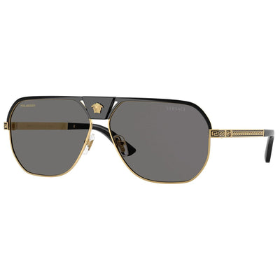 VE2294 100281 61 POLARARiSED Versace aviator unisex mens metal gold black grey sunglass culture