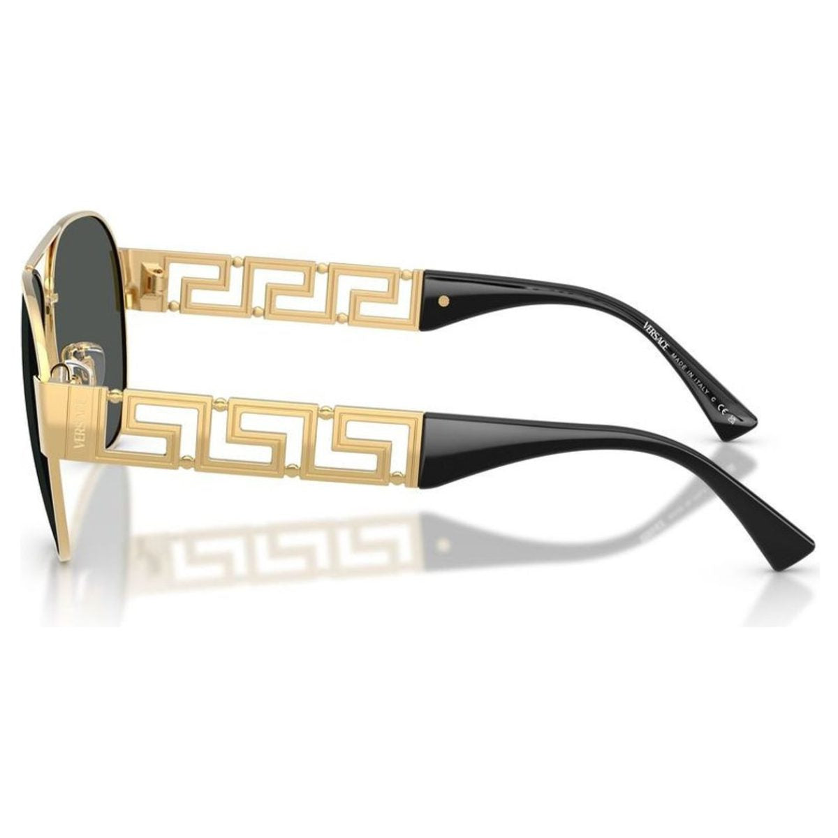 VERSACE VE2289 100287 61 gold grey aviator sunglass culture coomera grec collection arm design side unisex.jpg