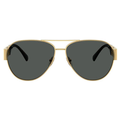 VERSACE VE2289 100287 61 gold grey aviator sunglass culture coomera grec collection arm design